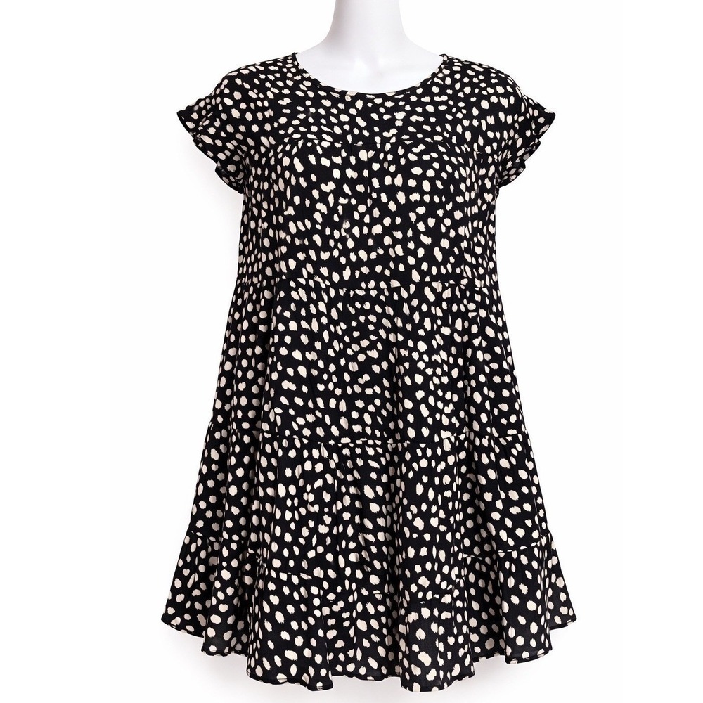 Soft Swing Dress Rayon Lined Knee Length Feminine Minimalist XL
